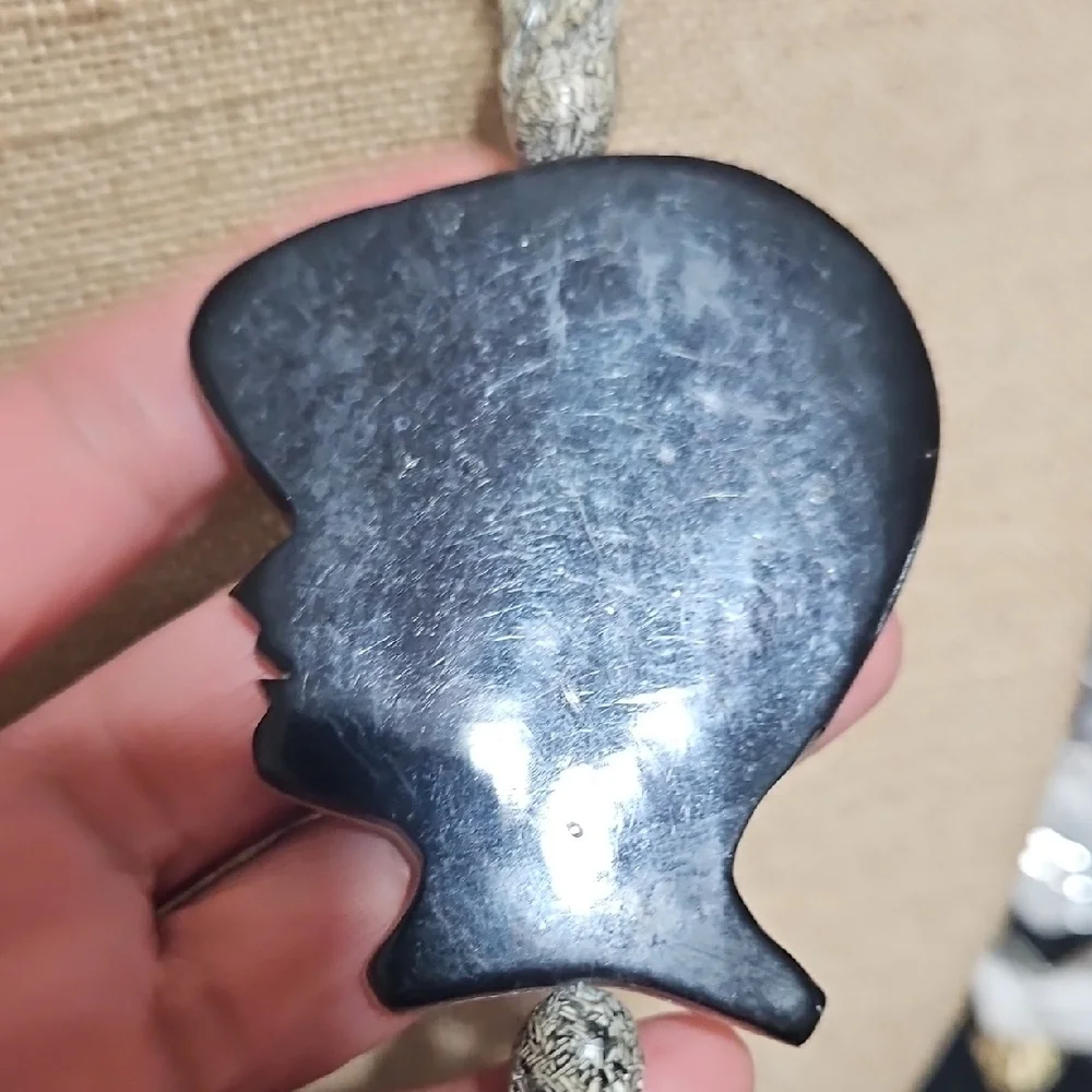 Lee Sands Gray and Silver Stone Necklace with Pendant - Picture 3 of 8